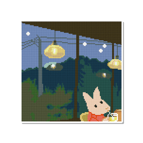 모모픽스 보석십자수 30x30cm 캔버스형 AB비즈, DC25 혼자만의 시간