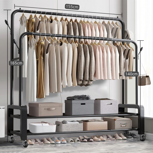 실용성과 디자인을 갖춘 모파인 더블 스탠드 행거