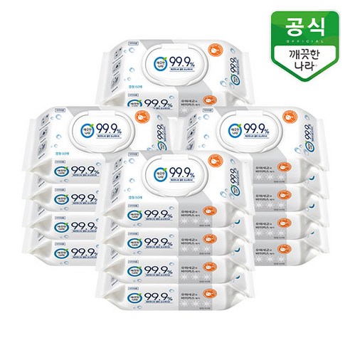 깨끗한나라 손소독 물티슈로 99.9% 안심 소독, 건강한 일상을 지키세요!
