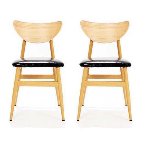 반달2P 원목 의자 식탁의자 카페 업소용 인테리어 나무 식당 의자, 네추럴2P, 2개