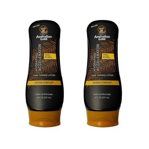 오스트레일리안 골드 하이드레이팅 엑셀러레이터 다크 태닝 로션 237ml 2개 Australian Gold Dark Tanning Accelerator Lotion