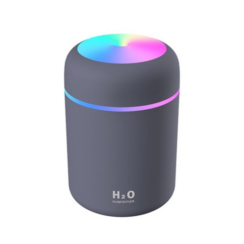 [ZQ] Auporo 휴대용 가습기 300Ml 초음파 아로마 에센셜 오일 기관총 Usb 쿨 미스트 메이커 청정기 아로마 디퓨저, 회색