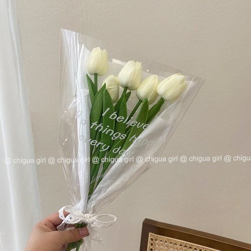 DFMEI 튤립 페이크 플라워 모티브 장식 꽃 포토 아이템 꽃다발 셀카 핸드백, 색깔7, 하나
