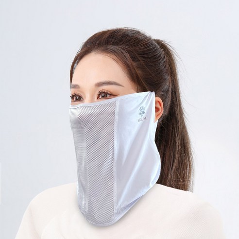 MQUM 자외선차단 스포츠 골프 냉감 쿨 마스크, 화이트, 1개