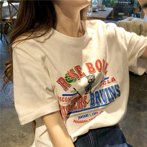 스타일리시함과 편안함의 완벽한 결합: 륀엘르 여성 빈티지 프린팅 티셔츠