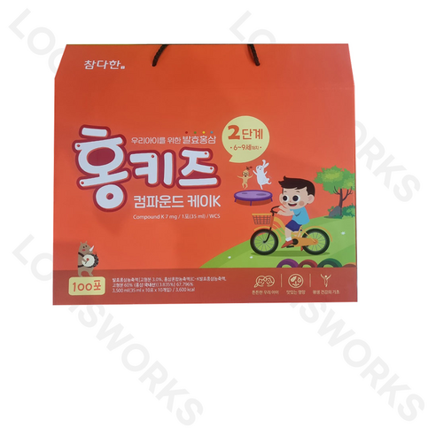 [본사출고] WCS 홍키즈 컴파운드 케이K 2단계 (6~9세용) 홍삼추출물 35ml, 1박스 홍이장군2단계90포