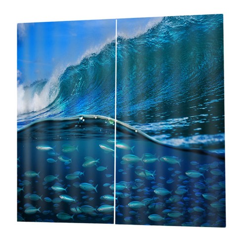 디지털 인쇄 3D 창 커튼 드레이프 2 패널 150x166cm 사진 배경막, M, 설명