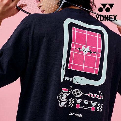 땀은 쿨하게, 스타일은 힙하게! 요넥스 오버핏 티셔츠로 운동하세요.