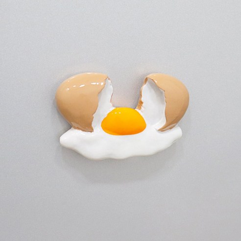 창조적 인 시뮬레이션 음식 계란 데친 계란 냉장고 자석 자석 자석 강한 자석 메시지 포스트 자기 페이스트, (싱글) 껍질을 벗긴 계란, 중간