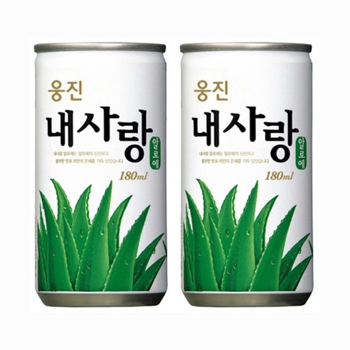 웅진 내사랑 알로에 180ml 30캔 알로에 음료 미니캔, 30개 
생수/음료