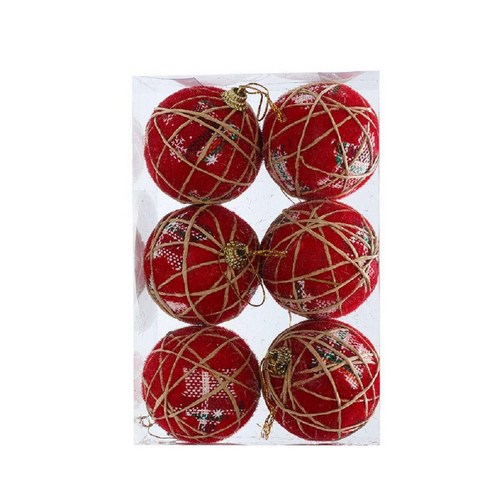 DKaony 6pcs 크리스마스 공 거품 공을 매달려 트리 장식을위한 펜 던 트, 6cm 빨간색 5 성급 / 6pcs.