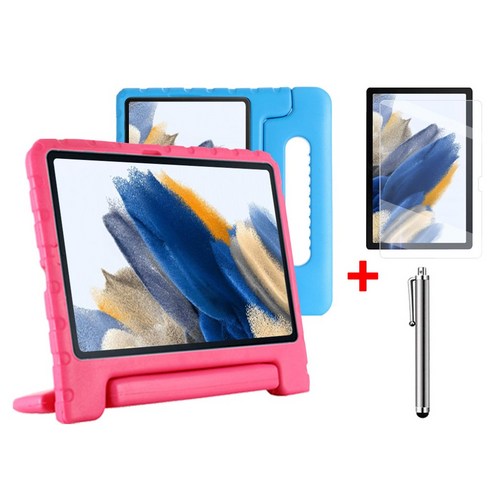 갤럭시 탭  갤럭시탭A8 10.5 에바폼 커버 케이스+액정필름+터치펜 SM-X200 X200N X205 X205N 케이스나라, 핑크