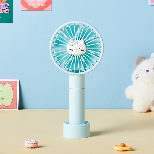[버터샵] 버터패밀리 휴대용 핸디 선풍기, 밀크캣