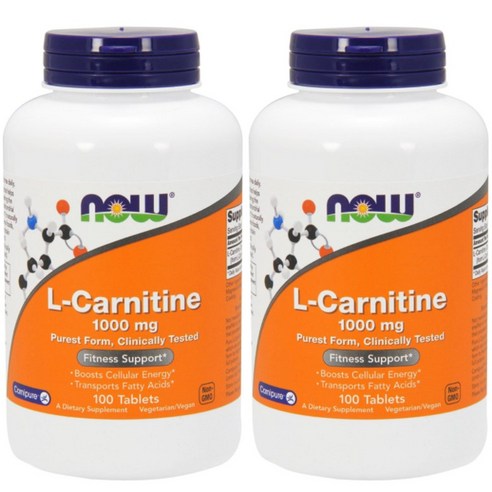 나우푸드 L-카르니틴 1000 mg 타블렛, 100정, 2개