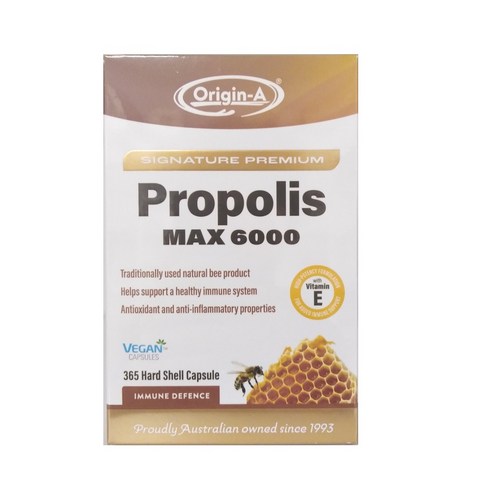 오리진에이 호주 프로폴리스 맥스 6000mg 365 캡슐 고함량 시그니처 프리미엄 플라보노이드 영양제 호주산, 1개, 365정