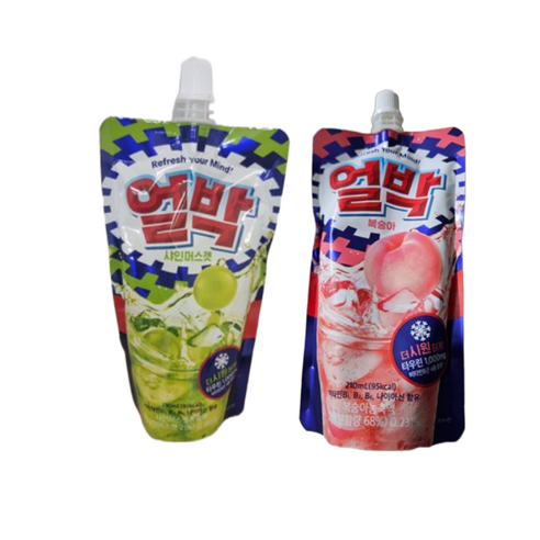 동아제약 얼려먹는 박카스 얼박 210ml 샤인머스캣+복숭아 각 10개씩