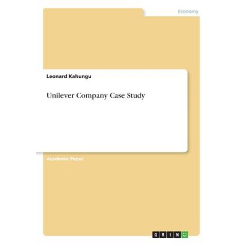 (영문도서) Unilever Company Case Study Paperback, Grin Verlag, English, 9783668730571