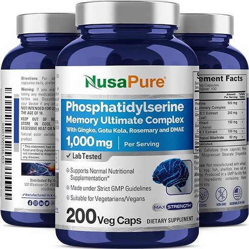 NusaPure 누사퓨어 포스파티딜세린 1000mg 2개, 200정