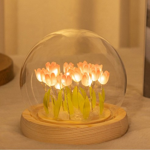 TK DIY 튤립 LED 무드등, 핑크