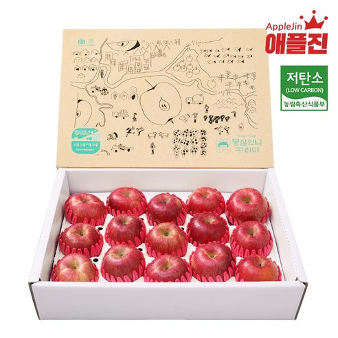 애플진 햇사과 아리수 과일선물세트 5Kg 대과 특품 1박스(15과)