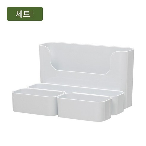 칼노 벽에 장착 된 보관 상자 욕실 화장실 캐비닛 도어 랙 펀칭없이 벽, 화이트 세트