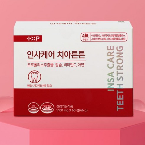 뼈와 이가 탄탄 잇몸영양제 튼튼한 치아 치아건강 프로폴리스 추출물 코랄칼슘 함유 인사케어 치아튼튼 정품, 12개, 10정