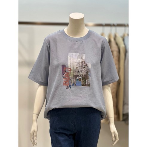 벨라디터치 V3E2TS22 밑단 포인트 라운드 티셔츠