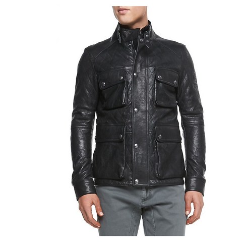 Belstaff Langford Quilted Leather Jacket Black