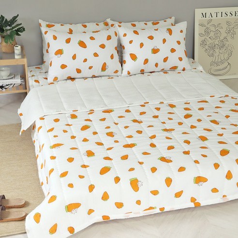 보성침구 시원한 시어서커 여름 누빔이불+패드+베개커버 세트 패드세트