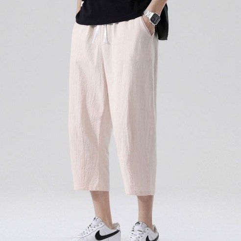 남성 린넨 7부 밴딩 반바지: 시원하고 편안한 여름철 필수품