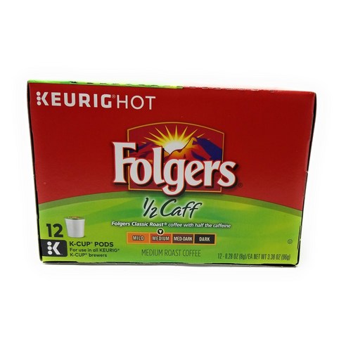 FOLGERS K CUPS Half Caff Ground Coffee K Cup Pods 12 ct 폴저스 K컵 하프 카페인 ...