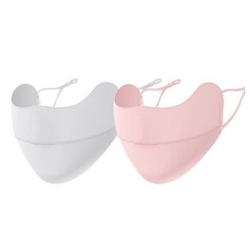 2개 UV 차단 골프 스포츠 안면 쿨 마스크, 화이트+화이트