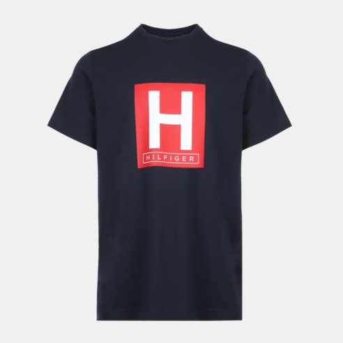 타미힐피거 남자 H로고 반팔티셔츠 네이비 09T4223 DARK NAVY