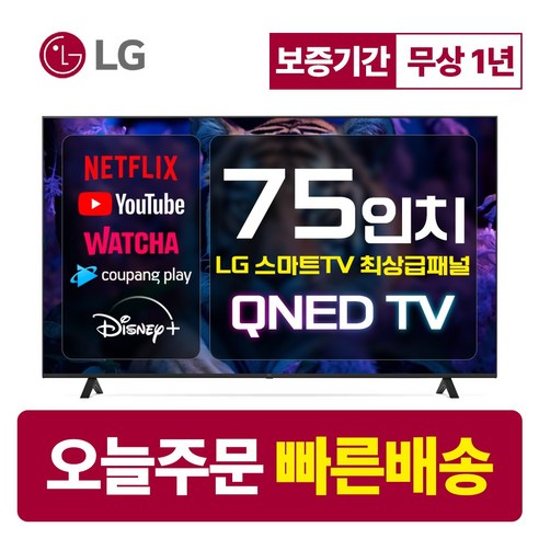 LG 75인치 TV QNED 8K UHD 스마트 TV 75QNED99 미러링 넷플릭스 유튜브, 수도권벽걸이(상하브라켓), 75인치형