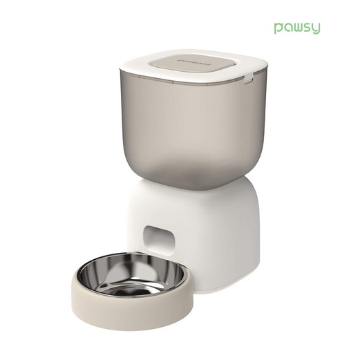 파우시 강아지 고양이 자동급식기 3L, 베이지, 1개