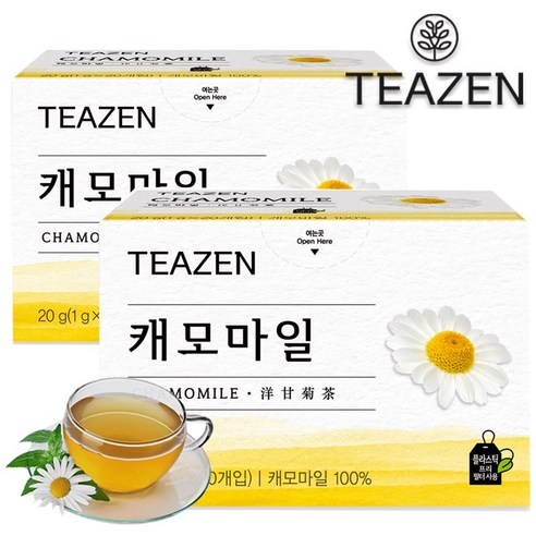 티젠 [티젠] 캐모마일 허브차 20+20티백 총40T 사과향 허브티, 1g, 20개입, 1개 
커피/원두/차