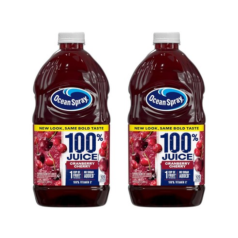 Ocean Spray 크렌베리 체리 쥬스 100% Juice Cranberry Cherry, 2개, 1.89L