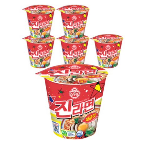   오뚜기 진라면 컵 매운맛 65 g, 6개