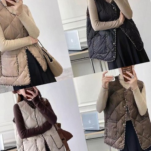 크로스 앞치마 실용적 디자인 카페 주방 작업용 원피스형, 1개, 여성패딩조끼블랙