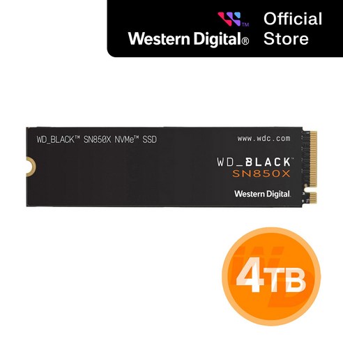 WD BLACK SN850X M.2 NVMe, 4TB, WDS400T2X0E