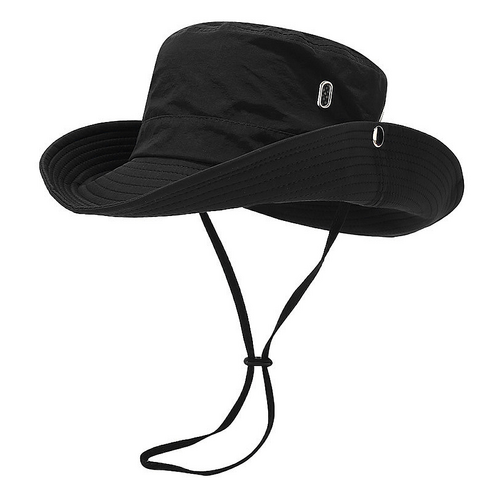 디엔오 자외선 차단 햇빛 가리개 썬캡 버튼 모자, 블랙