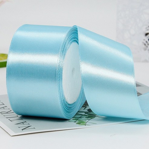 기본 새틴 공단 리본끈 50mm 22m, 11# 스카이블루