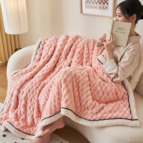 오텔르 뽀송 고급 극세사 담요 이불, 뽀송 핑크