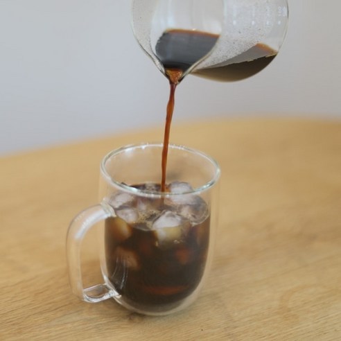 와블리스 더블월 글라스 내열강화 이중유리 컵 머그 커피잔 400ml