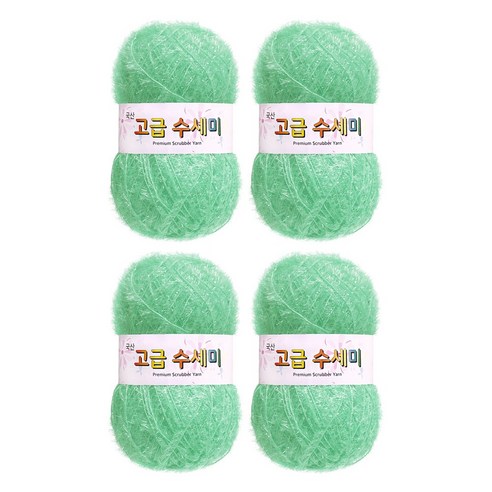 울클럽 별꽃수세미 DIY 고급수세미실 80g 4볼세트 + 동영상제공, 133소프트민트