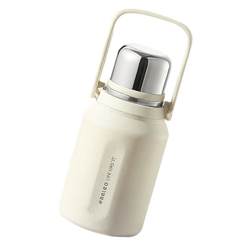 RELEA 심플 보온 보냉 텀블러 차 망 포함, 1개, 미윈 화이트, 950ml
