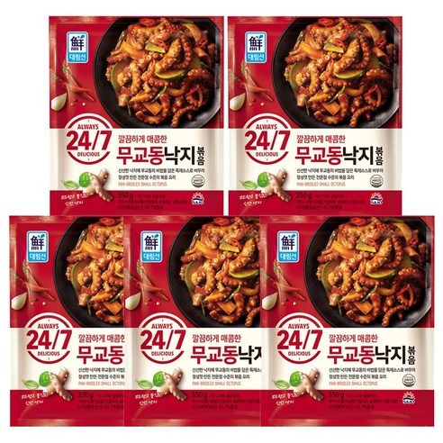 [사조대림] [대림냉동] 24/7무교동낙지볶음 350g x5개 외 택1 /쭈꾸미철판볶음, 5개