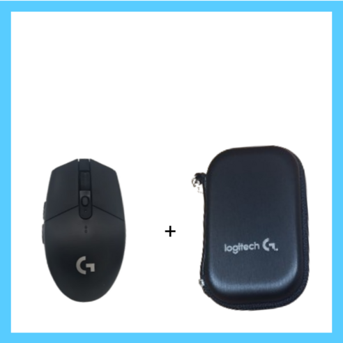 [로지텍] G304 무선마우스 게이밍 LIGHTSPEED Wireless Mouse + 정품케이스 [당일발송], 블랙