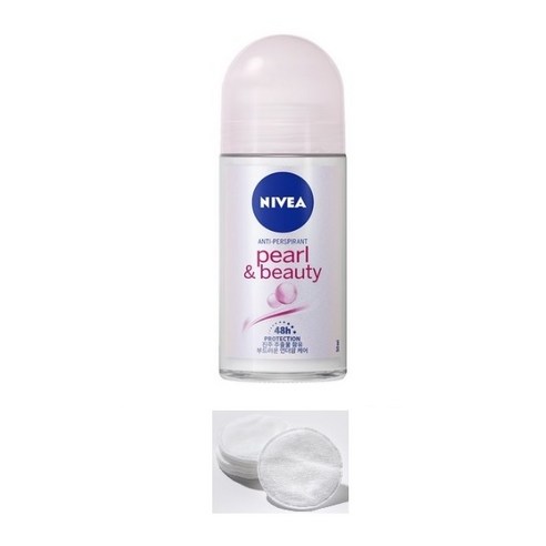 니베아 펄앤 뷰티 데오드란트 롤온타입 50ML + 화장솜 3매, 1개