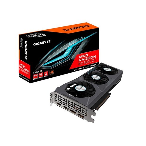 Gigabyte Radeon RX 6600 XT Eagle 8G 그래픽 카드 WINDFORCE 3X 냉각 시스템 8GB 128비트 GDDR6 GV-R66XTEAGLE-8GD